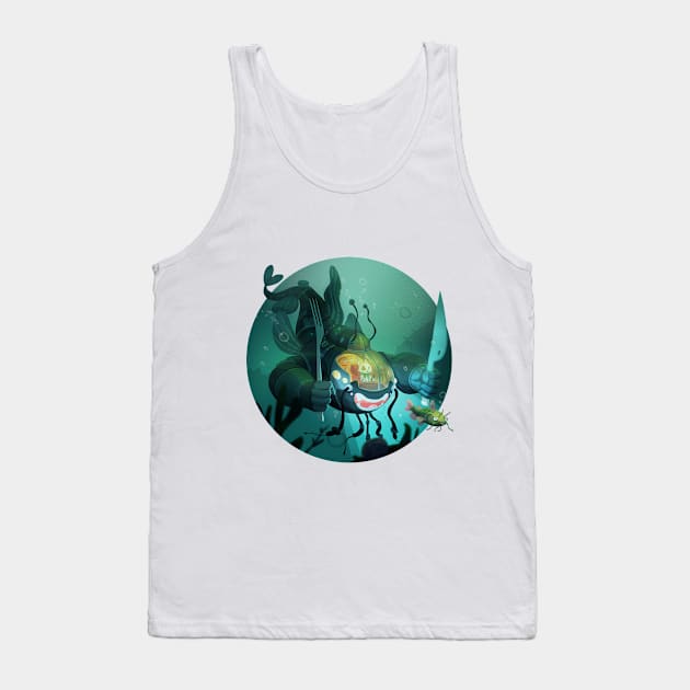 Cat in a submarine Tank Top by Arkel88